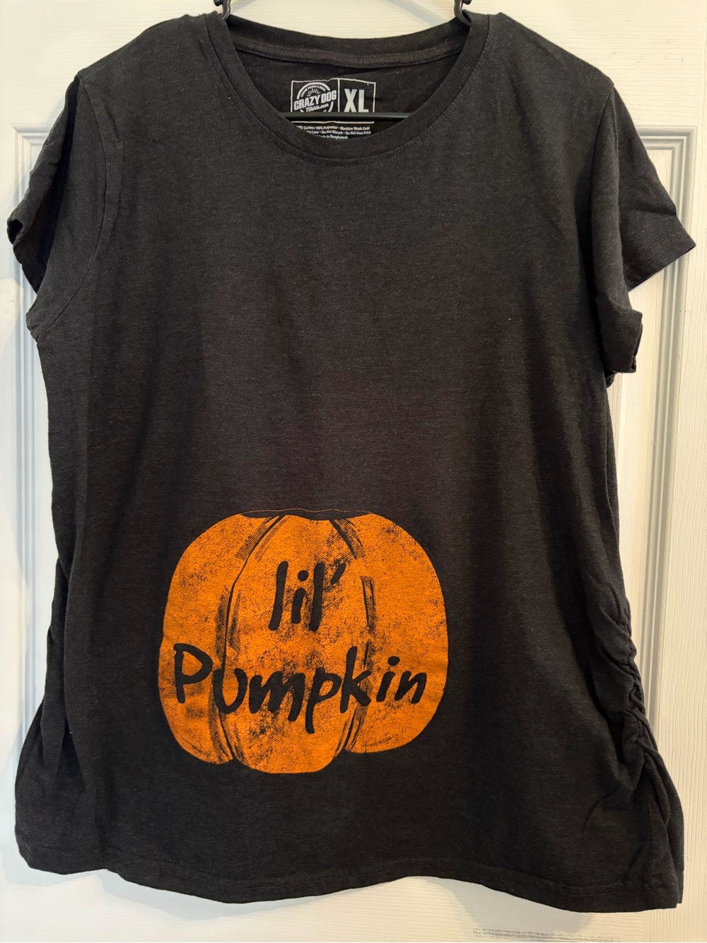 Crazy 8 Black Tee with Orange Pumpkin Graphic XL